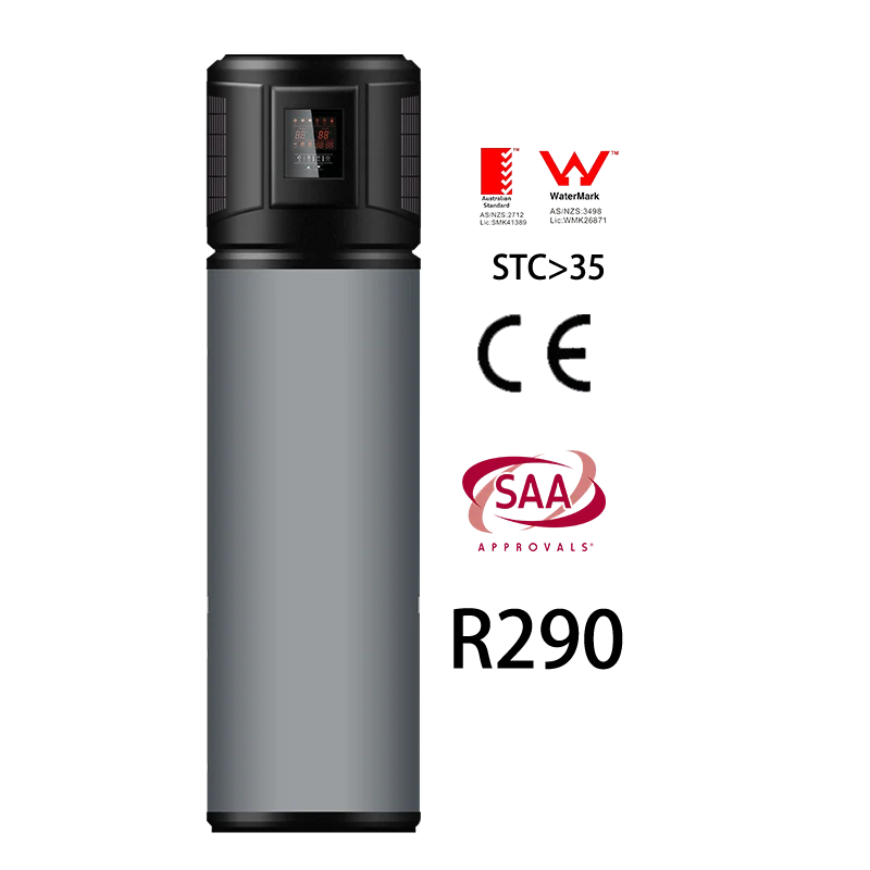 JIADELE 300L All in One Domestic High Temperature Hot Water Heat Pump Water Heater R290 Heat Pump All in One