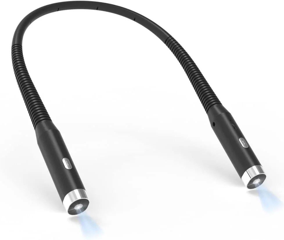 LED Neck Reading Light Book Lights 3 Brightness Level USB Rechargeable Reading Lamp