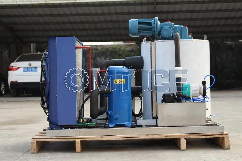 OMT 1Ton/24hrs Commercial used Flake ice making machine for fish keeping