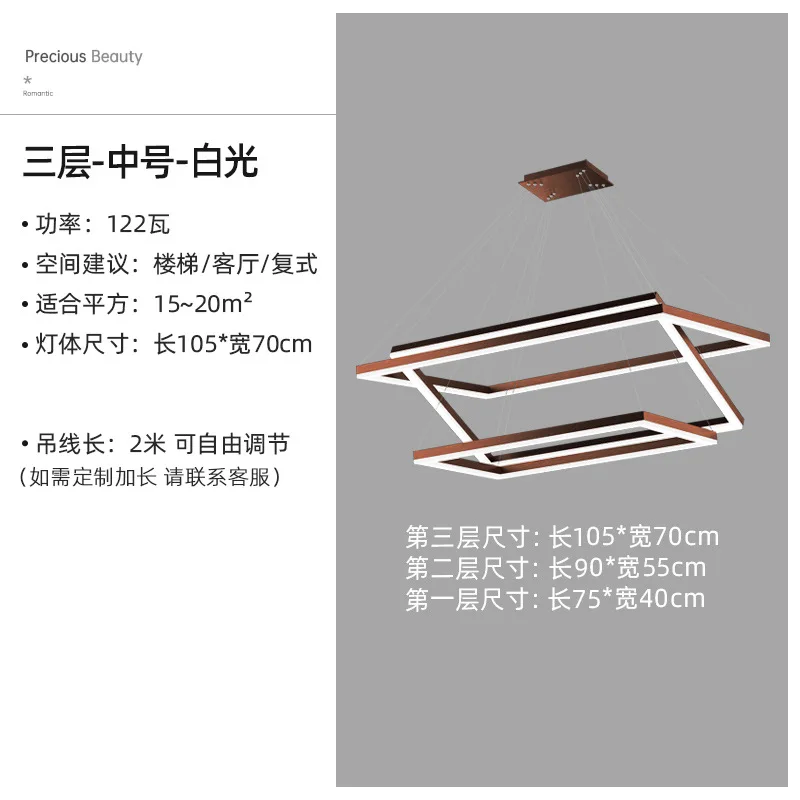 new modern crystal chrome rectangular led pendant lamp