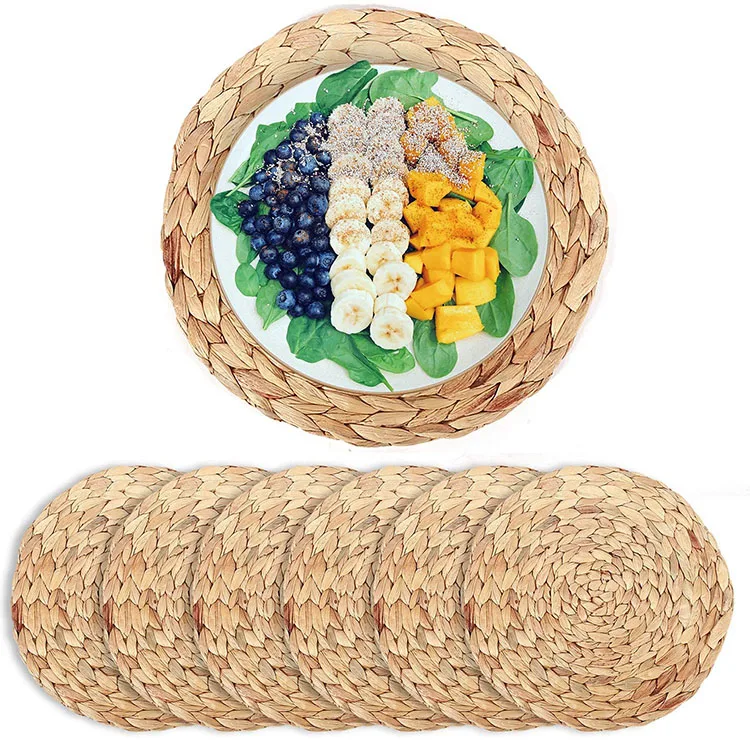 Top Selling Kitchen Accessories 100% Natural Zero Waste 15 Inch Seagrass Water Hyacinth Placemats Sets