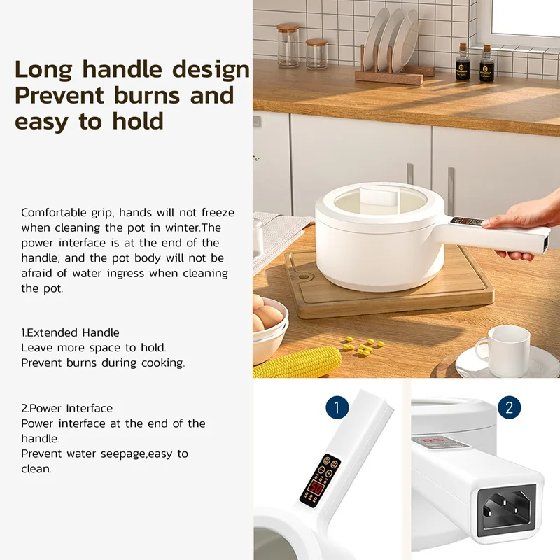 Kadonio Electronic Cooking Pot Professional Restaurant Kitchen Pink Skillets Non Sticky Houseware Cooking Pots