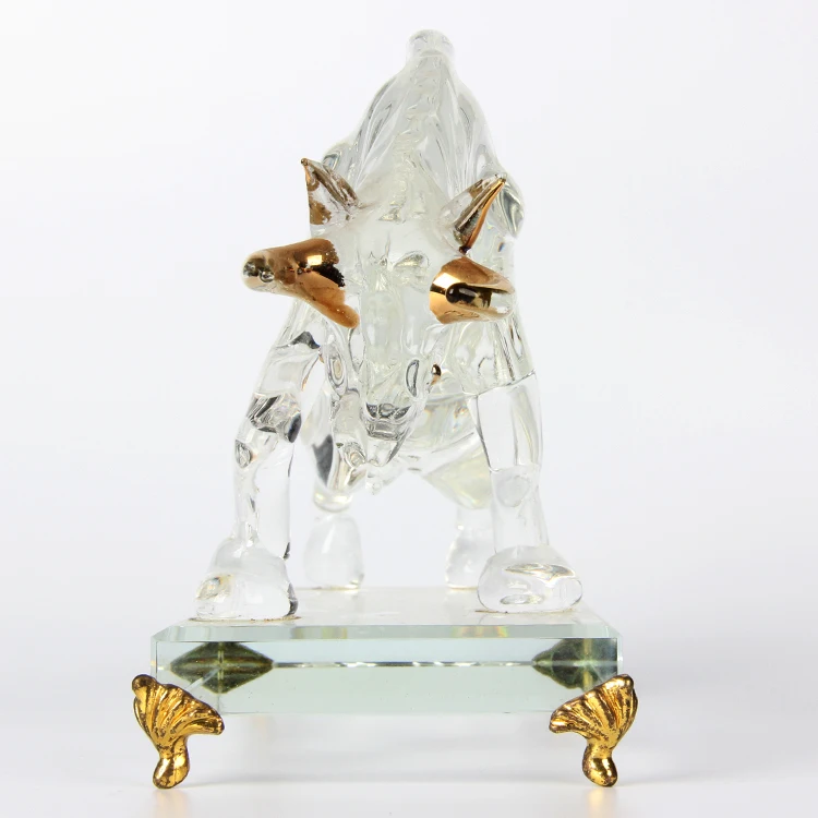 Crystal Bull Figurines Glass Animal For Gifts or Souvenirs