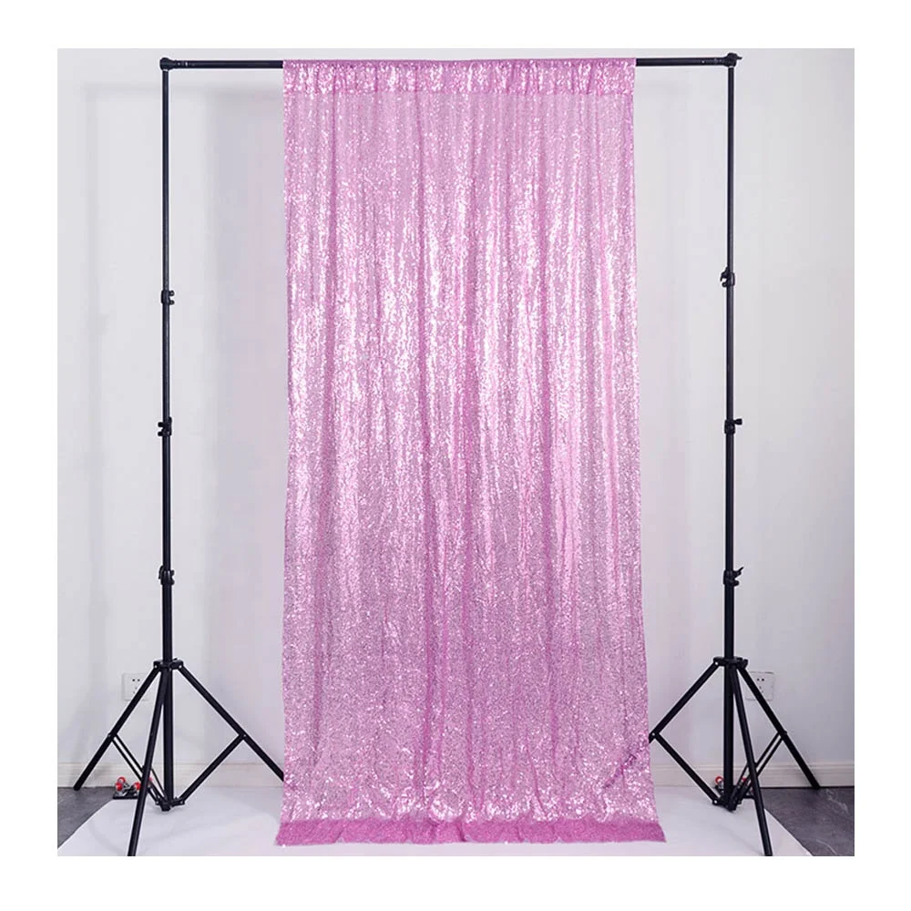 2024 Wedding Stage Decoration Supplies Decoracion Background Party Light Pink Green Rose Blue Sequin Backdrop Curtain