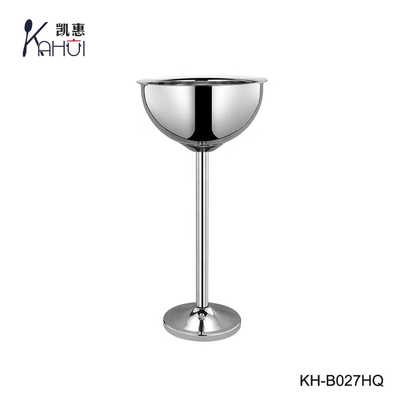 Hot-selling stainless steel buckets for champagne with handle for bar metal beer bucket ice bucket
