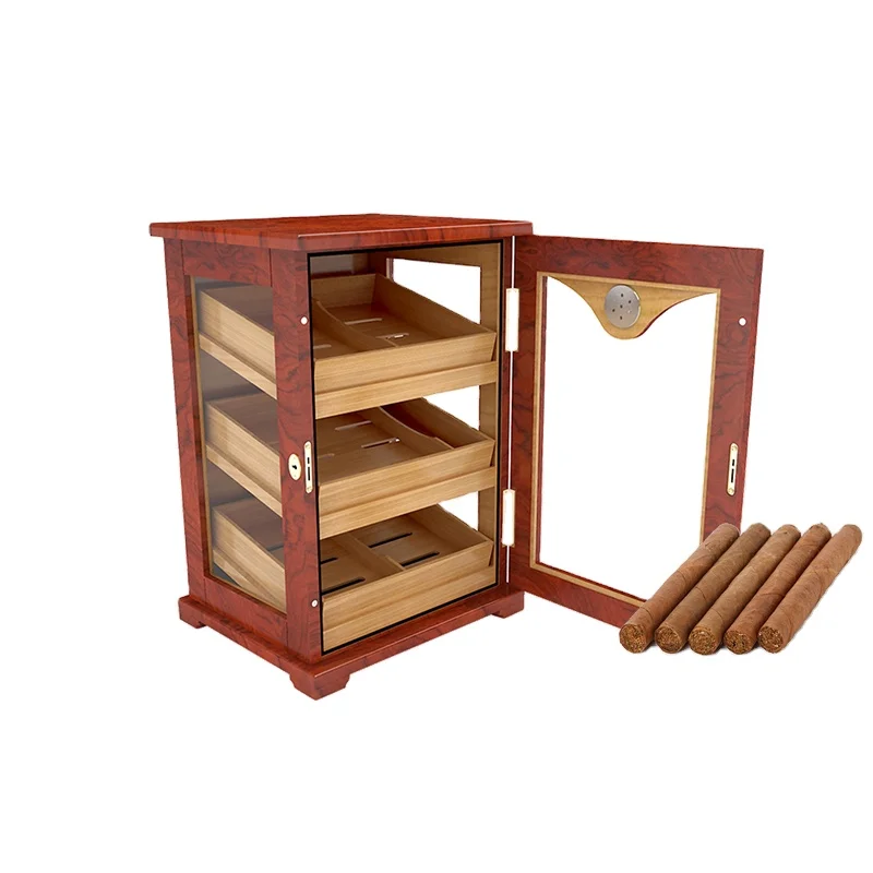 
2020 Matte wooden stand cabinet spanish cedar tray Cigar Humidors  (60298699107)