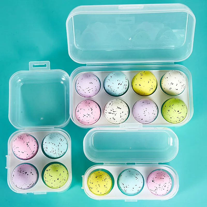 New Easter Element Egg shaped Beauty Sponge Non Latex Dry Wet Dual purpose Painted Flower Spot Puff