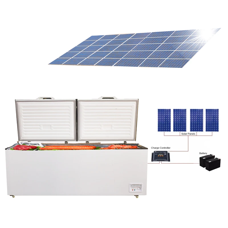 Hot Selling DC 12V Solar Energy-Saving Commercial Use Large Chest Solar Freezer