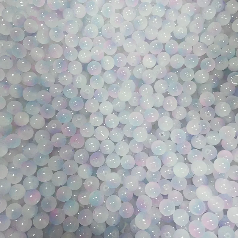 Factory wholesale 8mm two-tone glass beads 50pcs/bag glass beads for jewelry making