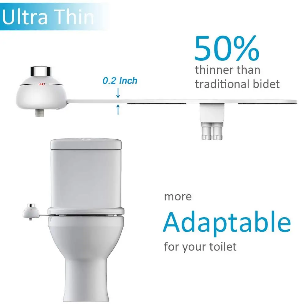Super Slim And Thin Dual Wash Nozzles Toilet Seat Attachment Cheap Non Electric Mechanical Floor Mounted Bidet