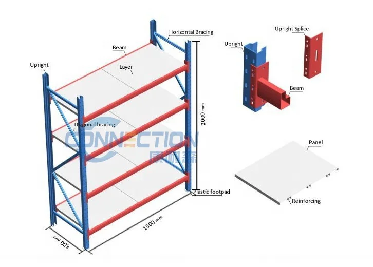 Long Span Bolted Racks Industrial Shelves Heavy Duty adjustable warehouse shelving