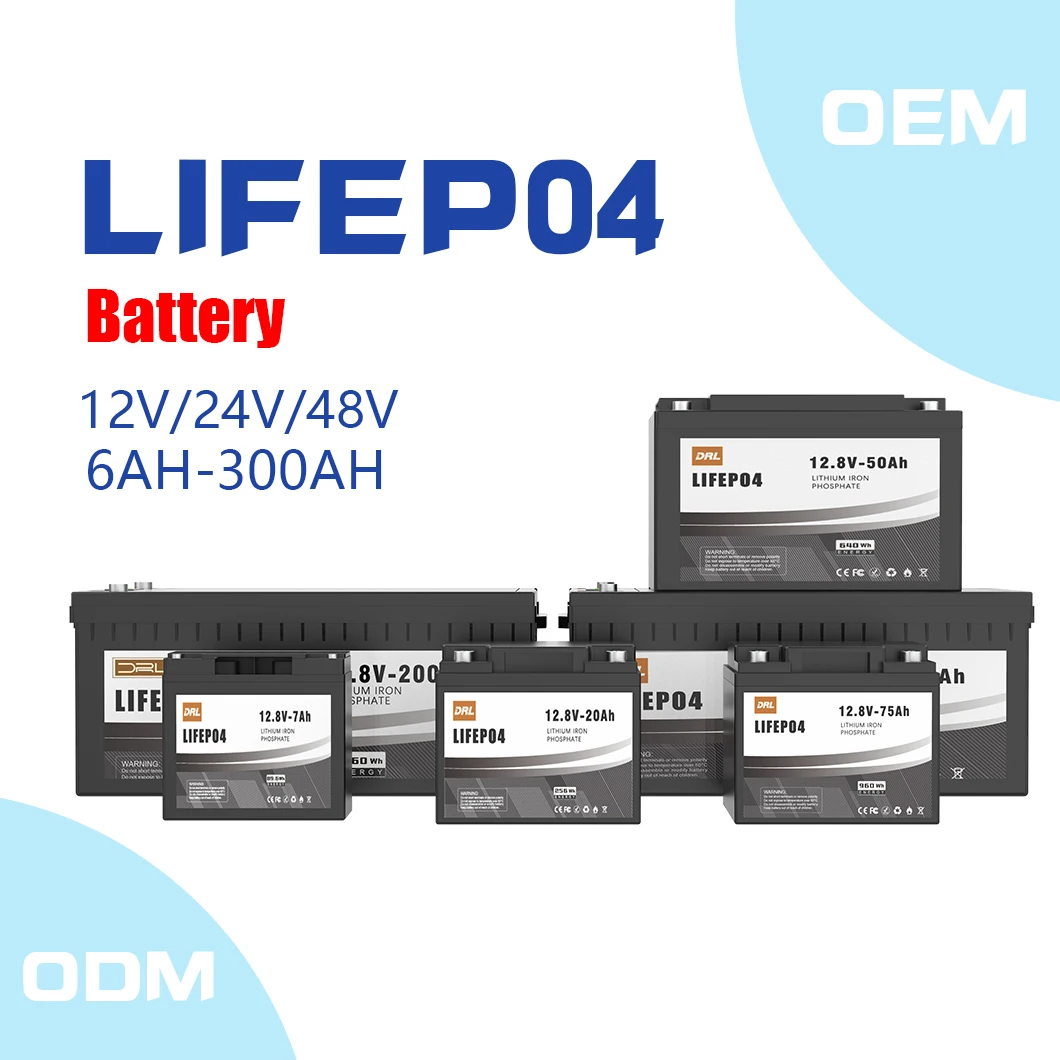 20AH 12.8V 100Ah 150Ah 200Ah 300Ah Battery Rechargeable Built-In Bms Lifepo4 Lithium Ion For Home/Car/Camper Van/Rv Battery