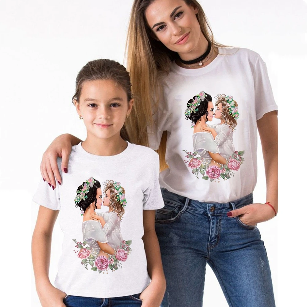 Футболка для матери и дочери, семейный образ, для мамы, супер мама, сын, на день матери, модная уличная одежда с принтом в стиле Харадзюку, эстетическая одежда