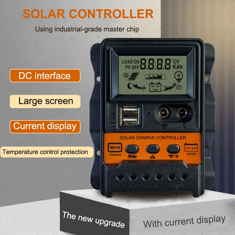 Solar controller 12V24V Automatic Universal Solar Panel Photovoltaic Power Regulator Charge Dual USB LCD Display PWM Controller