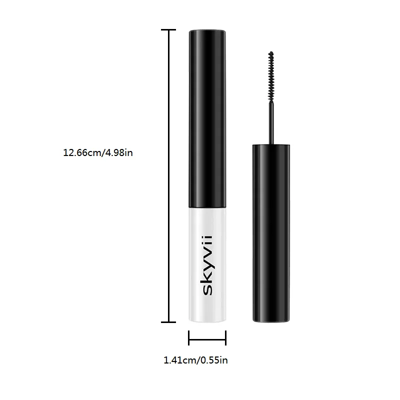 Custom Logo Makeup Vegan Mascara Small Brush Waterproof Long Lasting Thick Curly Lengthening Quick Dry Slender Black Mascara