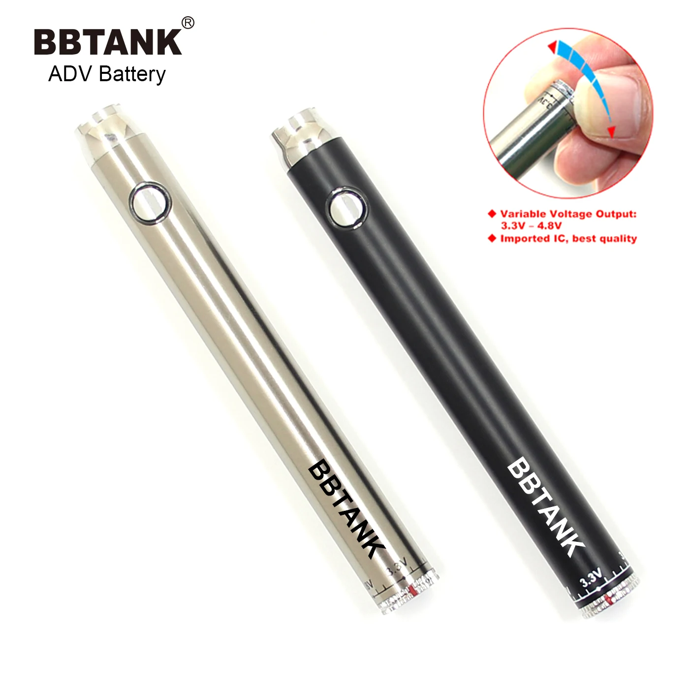 
New Products 510 Thread Slim Cbd Oil Preheating Vape Pen Battery 