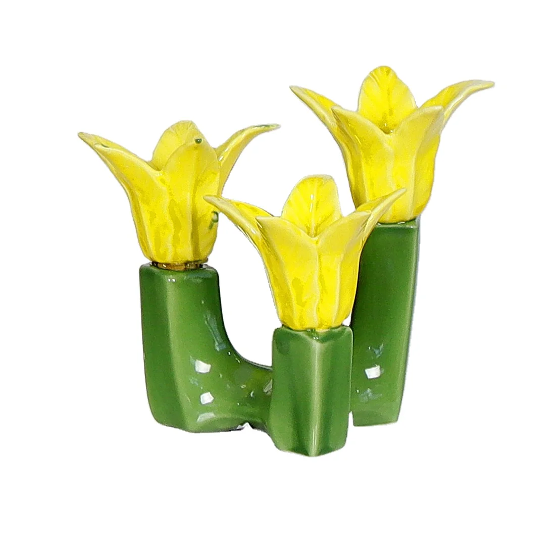 New Arrivals Ceramic Tulip Flower Design Candlestick Holder For Home Table Decor Gifts