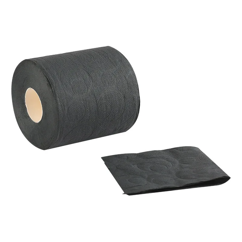 Custom Printed Black Luxury Toilet Paper Soft Virgin Wood Pulp Toilet Paper Rolls