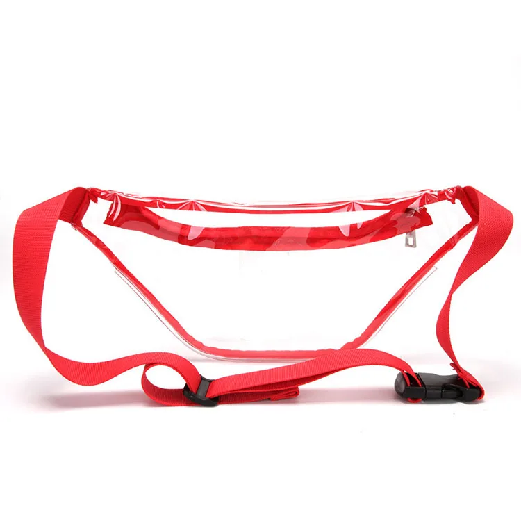 Waterproof outdoor sports clear transparent pvc fanny pack waist belt bag