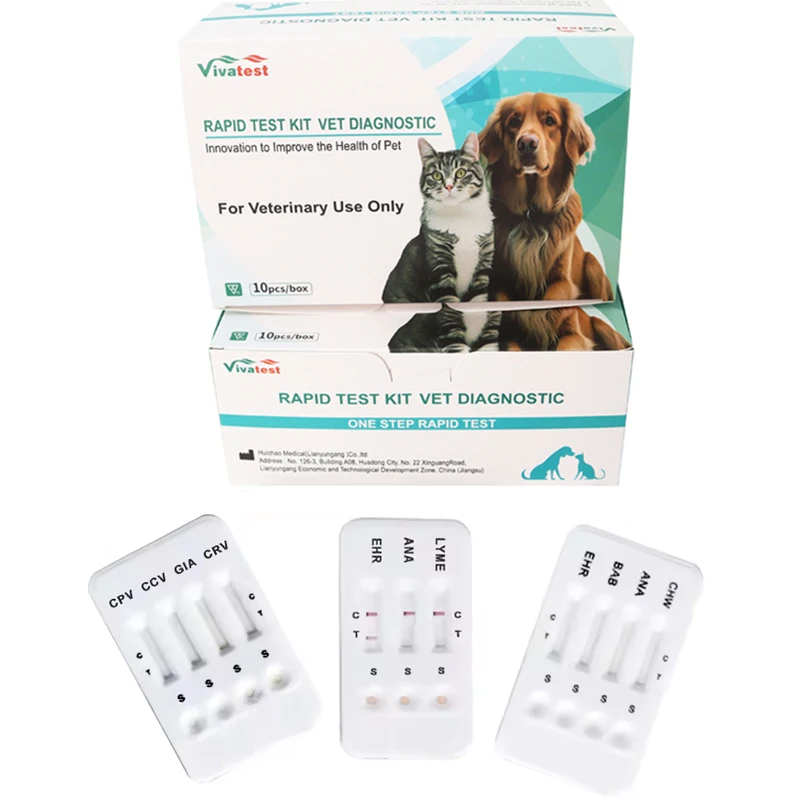 Veterinary Supplies Parvo Corona Giardia Cdv CPV CCV Gia Giardia Test Kit For Dog