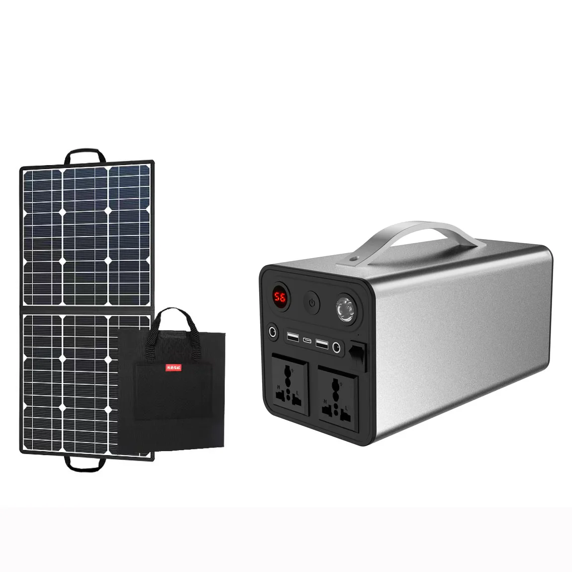 AC 220V Outdoor High Capacity 300W 500W 1000W Lifepo4 Lithium Camping Solar Generator Portable Power Station with solar panel