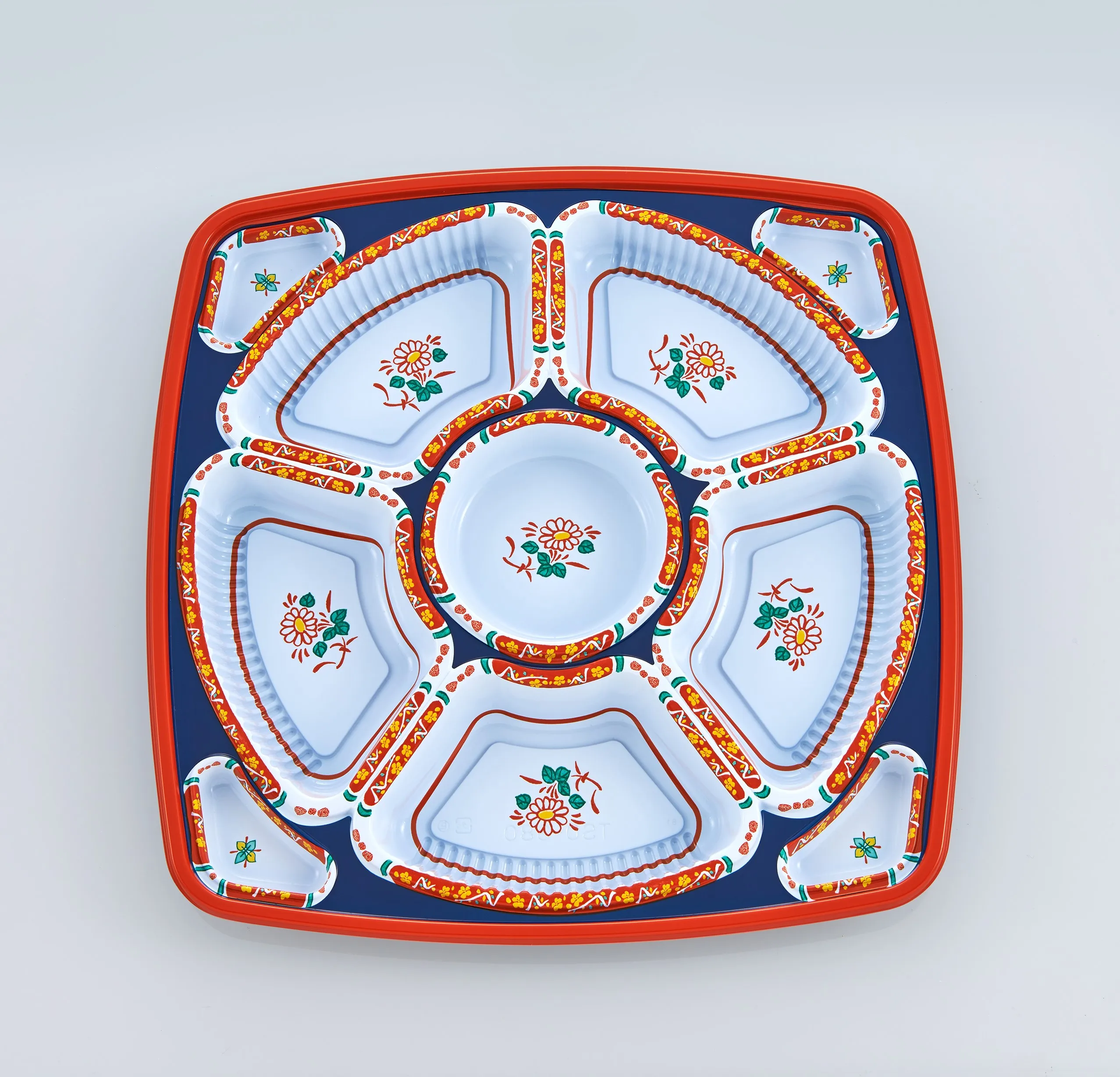 disposable bento box round circle food tray delivery meal food packaging restaurants hotel catering