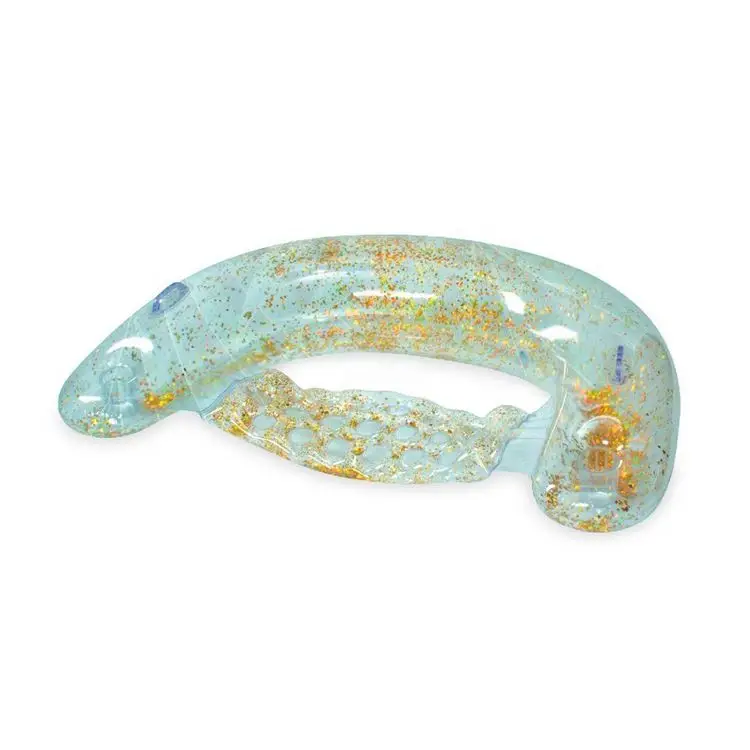 Inflatable Air Beach Sofa Pool Floating Lounger Chair with Glitter