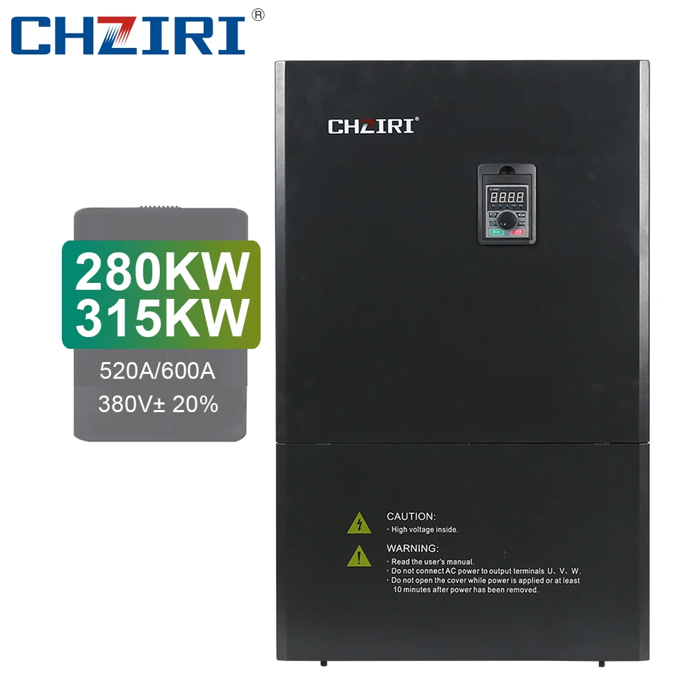 CHZIRI 280kW/315kW 520A/600A Wall-Mounted/Small Size-Steel Shell vsd vfd ac drive variable frequency driver