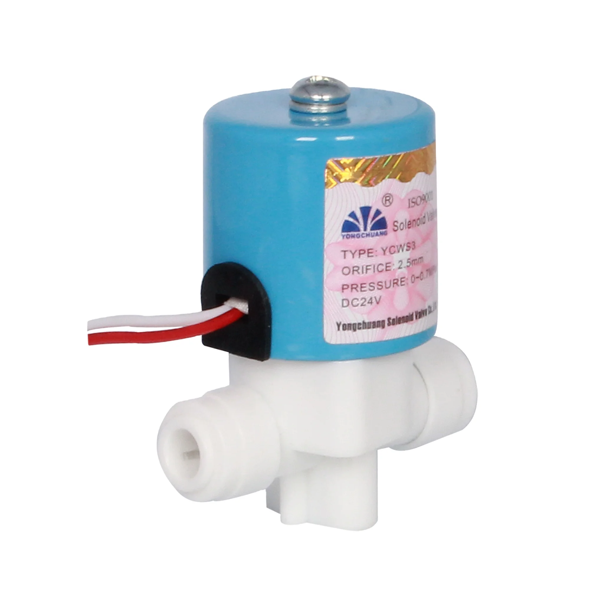 Yongchuang YCWS3 quick fitting Plastic water air Solenoid Valve for RO system