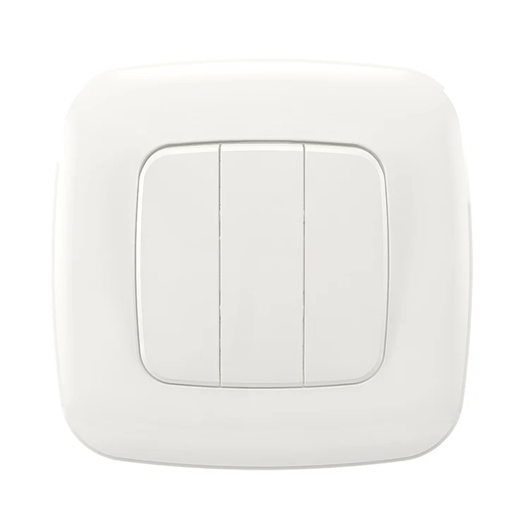 
Songri China Manufacturer 10A 250V 3 Gang 1 Way push button european wall switch 