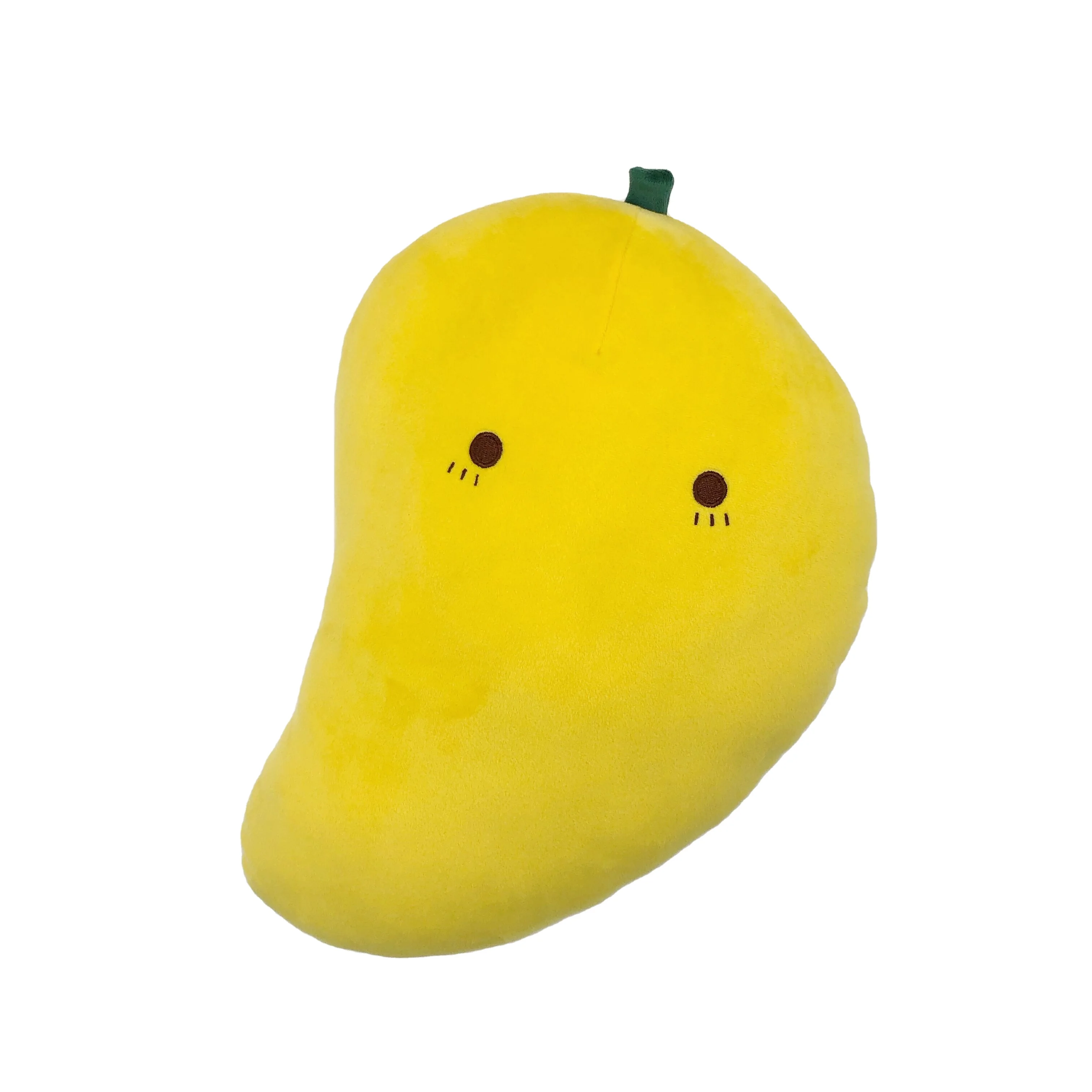 Super Cute Creative Fruit Yellow Mango Cushion Crystal Plush Toy Elastic Super Soft Pillow