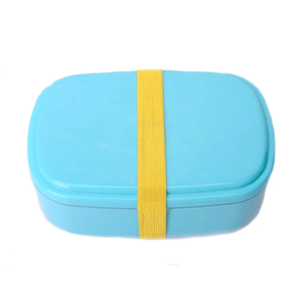 China portable reusable double layers two compartments plastic lunch box  for kids with spoon and forks