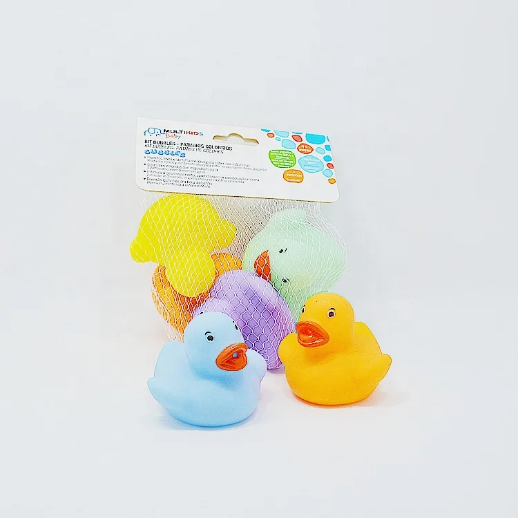 Оптовая продажа, мягкая ПВХ игрушка-брызгалка для воды, красочная резиновая утка, игрушка для ванны