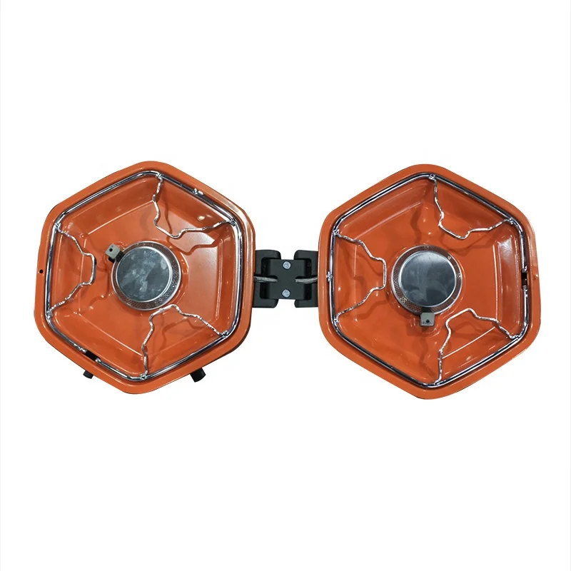 Outdoor Double Burner Camping Stove System Compact Backpacking Cooking Ware Folding Gas Stove