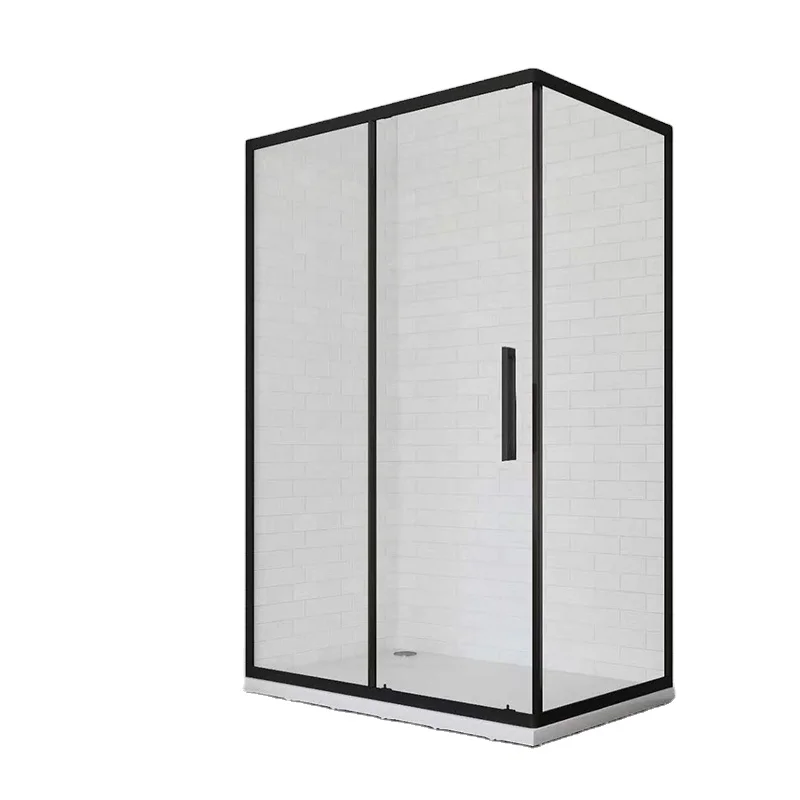black bathroom shower cabin framed rectangular shower enclosure bathroom shower glass door