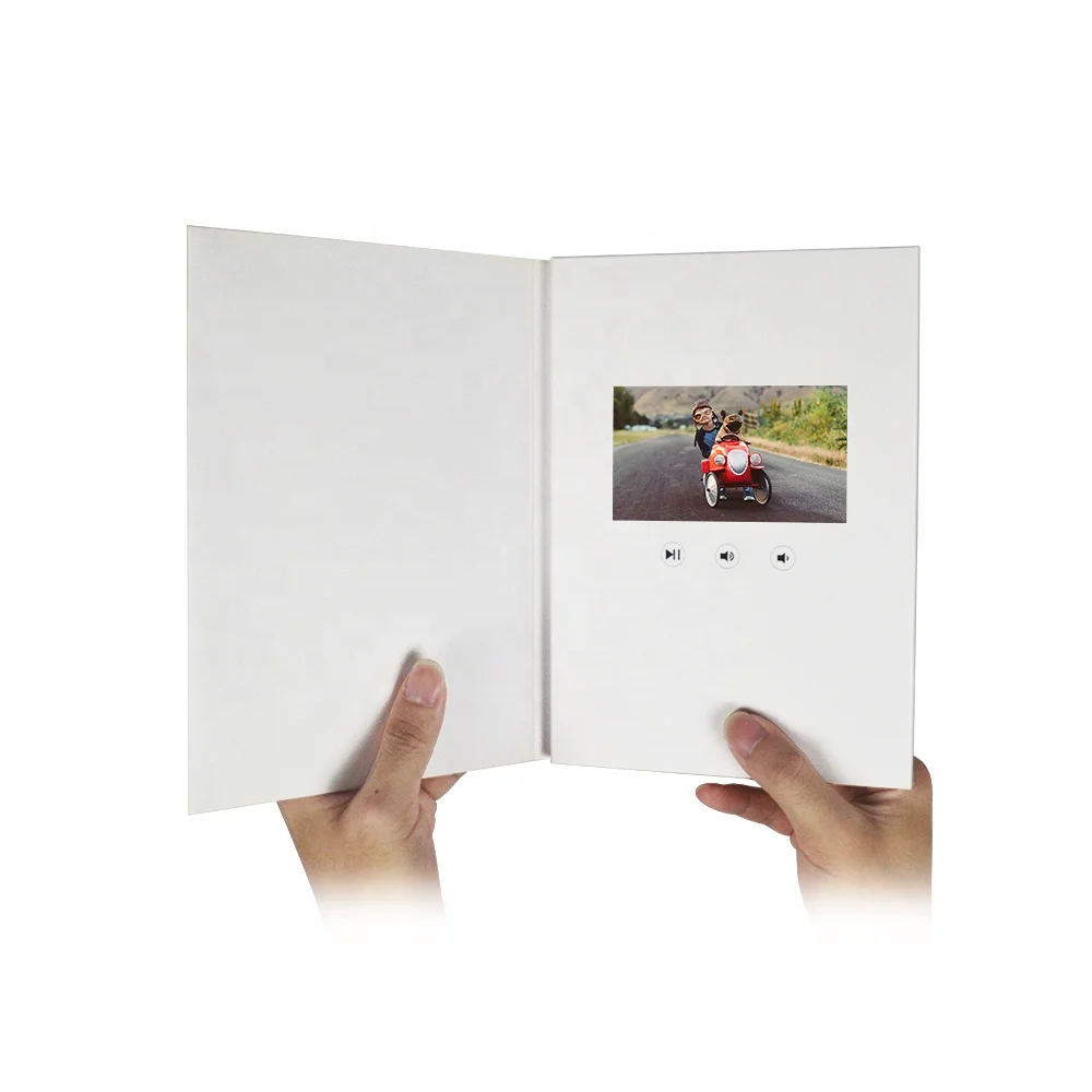 Best seller handmade paper craft 4.3 inch LCD tft panel mini video greeting card business gift video brochure