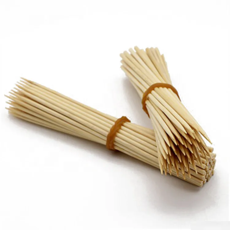 Kebab thick  barbecue tools round bamboo stick for picnic