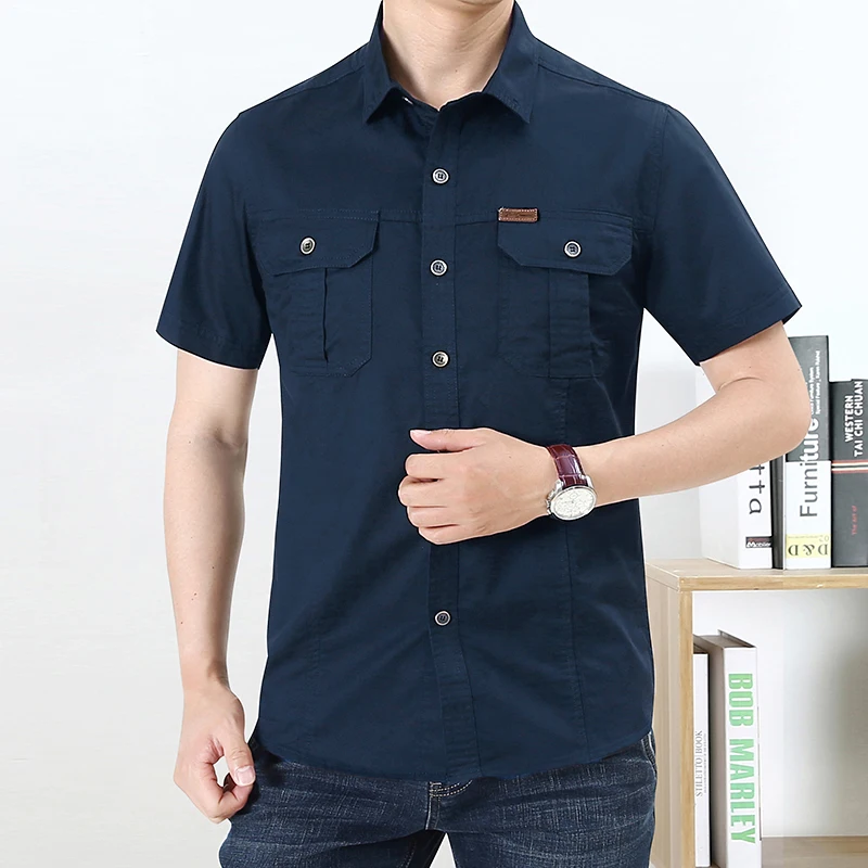 mens cotton shirts short sleeve casual  custom work out shirts