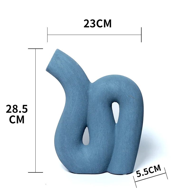 Rural Morandi Simplicity Style Irregular Design Flower Arrangement Home Decor Ceramic Vase