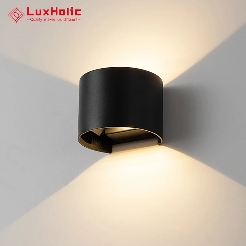  LuxHoIic водонепроницаемый IP65 6 Вт черный Регулируемый наружный светодиодный светильник с поверхностным креплением вверх и вниз Наружное освещение