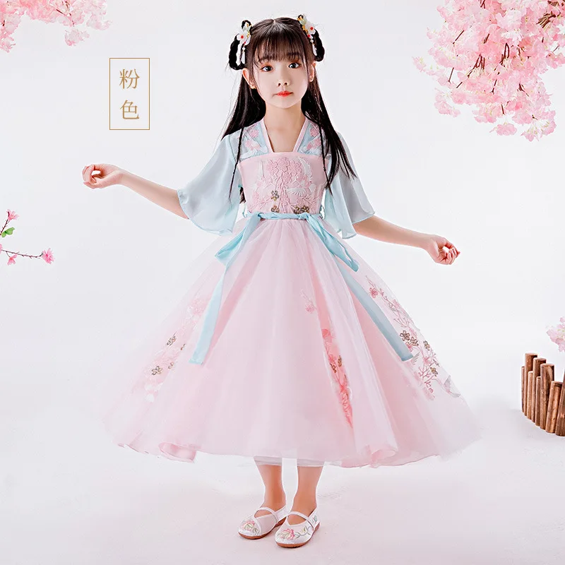 Для девочек Hanfu Tradicional Kleid малыш Anak Vestido платье в традиционном китайском стиле костюм феи для девочки ханьфу