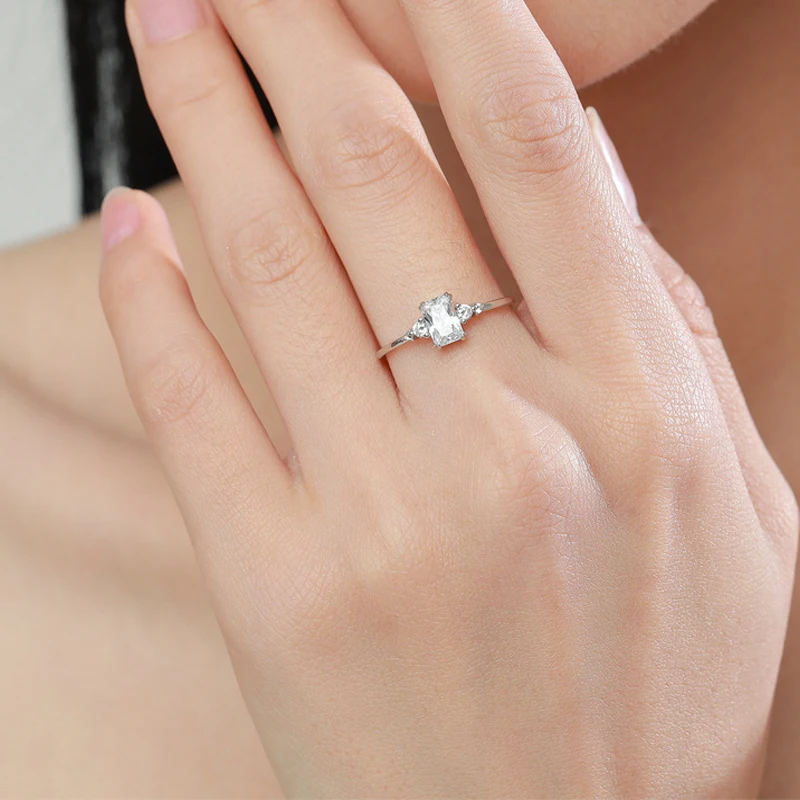S925 silver classic cut 1 carat ring light luxury ring all-match temperament wedding ring
