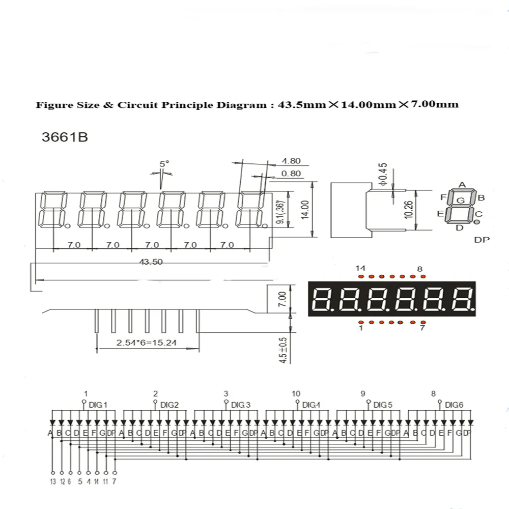  Taidacent 0 56/0 39/0 36/0 32/0 3 дюймов 6 цифр светодиодные трубки общий анод 7 в корпусе с двурядным расположением выходов и семи сегментов ЖК-красный светодиод
