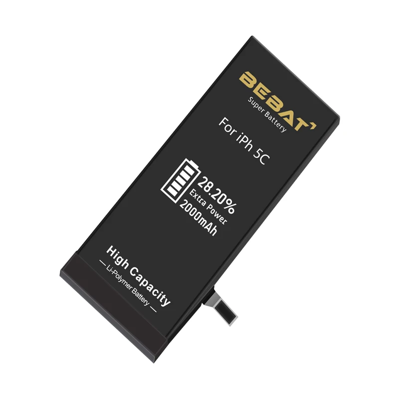 Оптовая продажа с фабрики, литий-полимерный перезаряжаемый аккумулятор большой емкости 2000/2050 мАч, 0 циклов, 3,8 в для Apple Iphone 5c