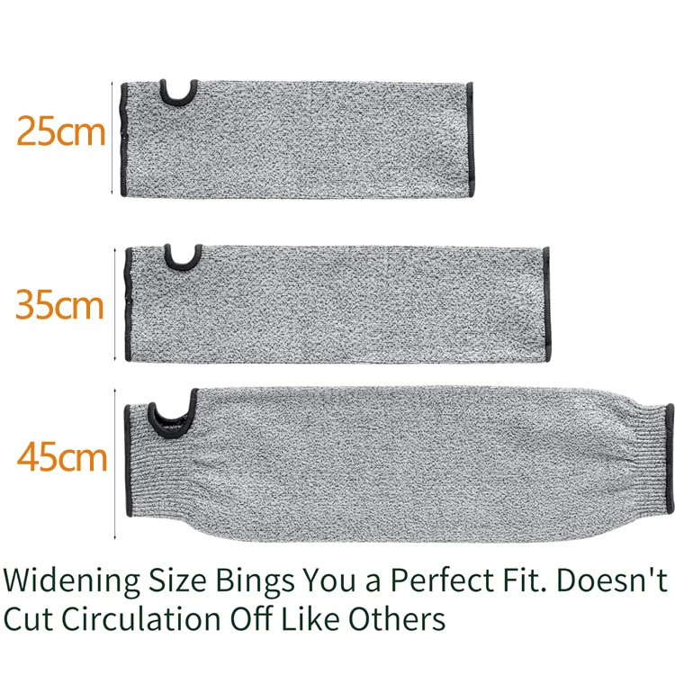 Sunnyhope Cut-Resistant A5 Linen Steel Wire Hemmed Heat-Safe Sleeve Protectors Protective Anti-Cut Sleeves for Thin Skin