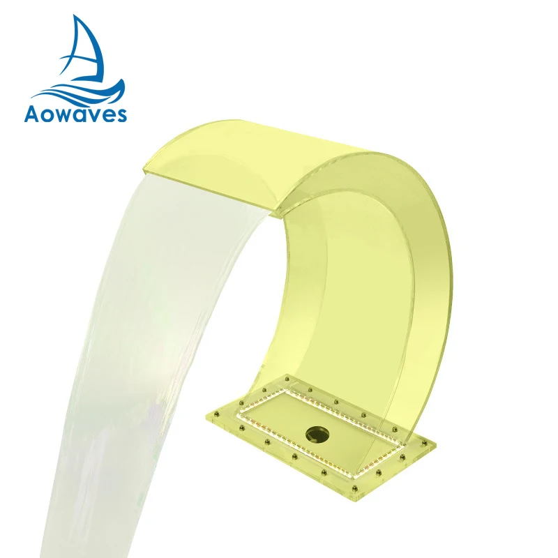 Various Styles Pool Spa Acrylic Waterfall Outdoor Swimming Pools Accessories Waterfall With Led Light