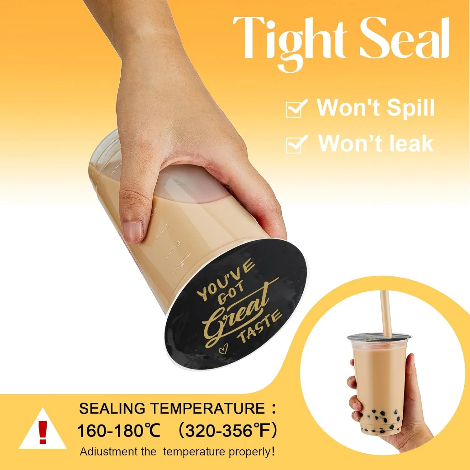 Customized Tea Cup Sealer Film Roll Cup Sealing Film for PP Plastic and Paper Cups