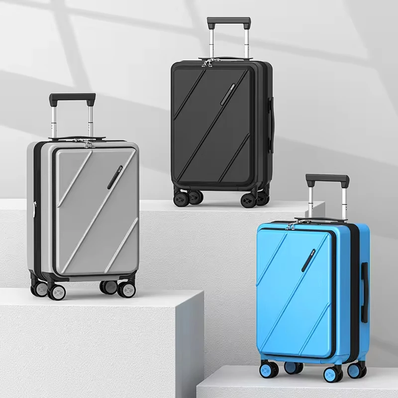 MGOB Style Suitcase Style Suitcase  Hard Shell   USB Port Multifunctional PC Luggage Front Opening Trolley Luggage