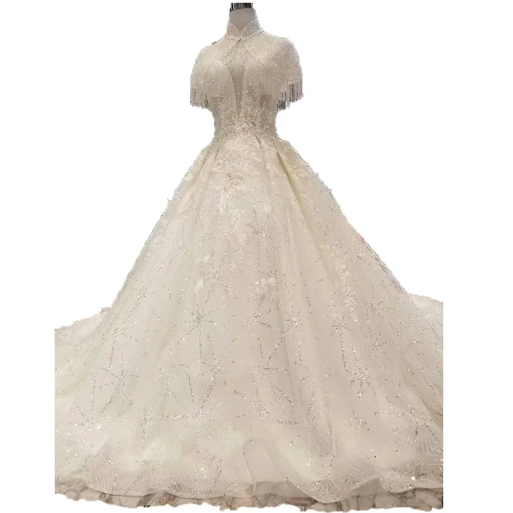 Chinese Traditional High Neck Deep V Lace Qipao Wedding Dress