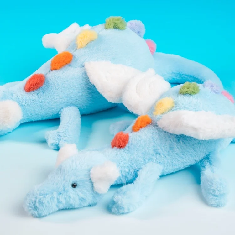 Hot Sale Lovely Soft Plush Toy Little Snow Dragon Plush Dinosaur Stuffed Animal Flocked Mystical Soft Doll Toys For Kids Gifts